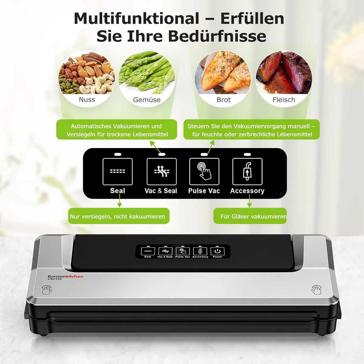 Bonsenkitchen vakuumiergerät lebensmittel bleiben frisch