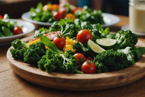 Verschiedene vegetarische Speisen auf einem Tisch